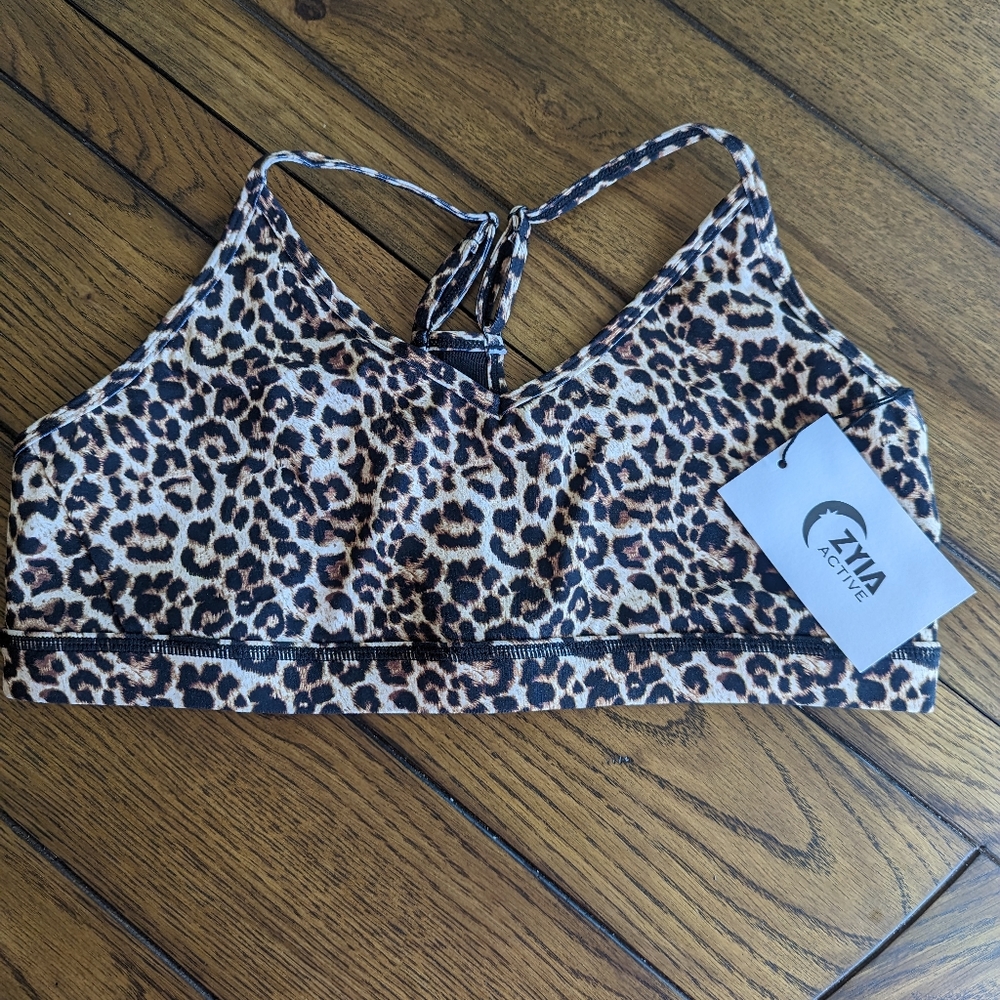 Zyia Active Brilliant Mesh Leopard Cheetah Print Bra XXXL